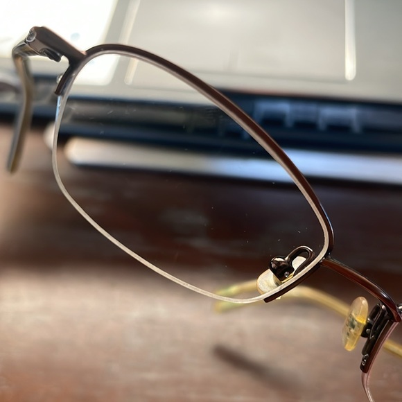 Ted Baker Scuffler B113 LBR brown half rim eyeglasses 48-20-135 with black case - Picture 10 of 16